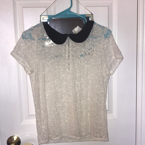 Tops - fancy white and black blouse